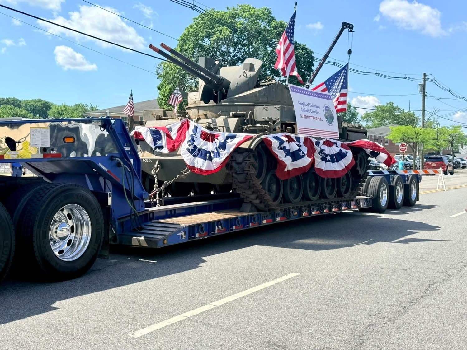 Tank Pull team gathered on the street in Clifton