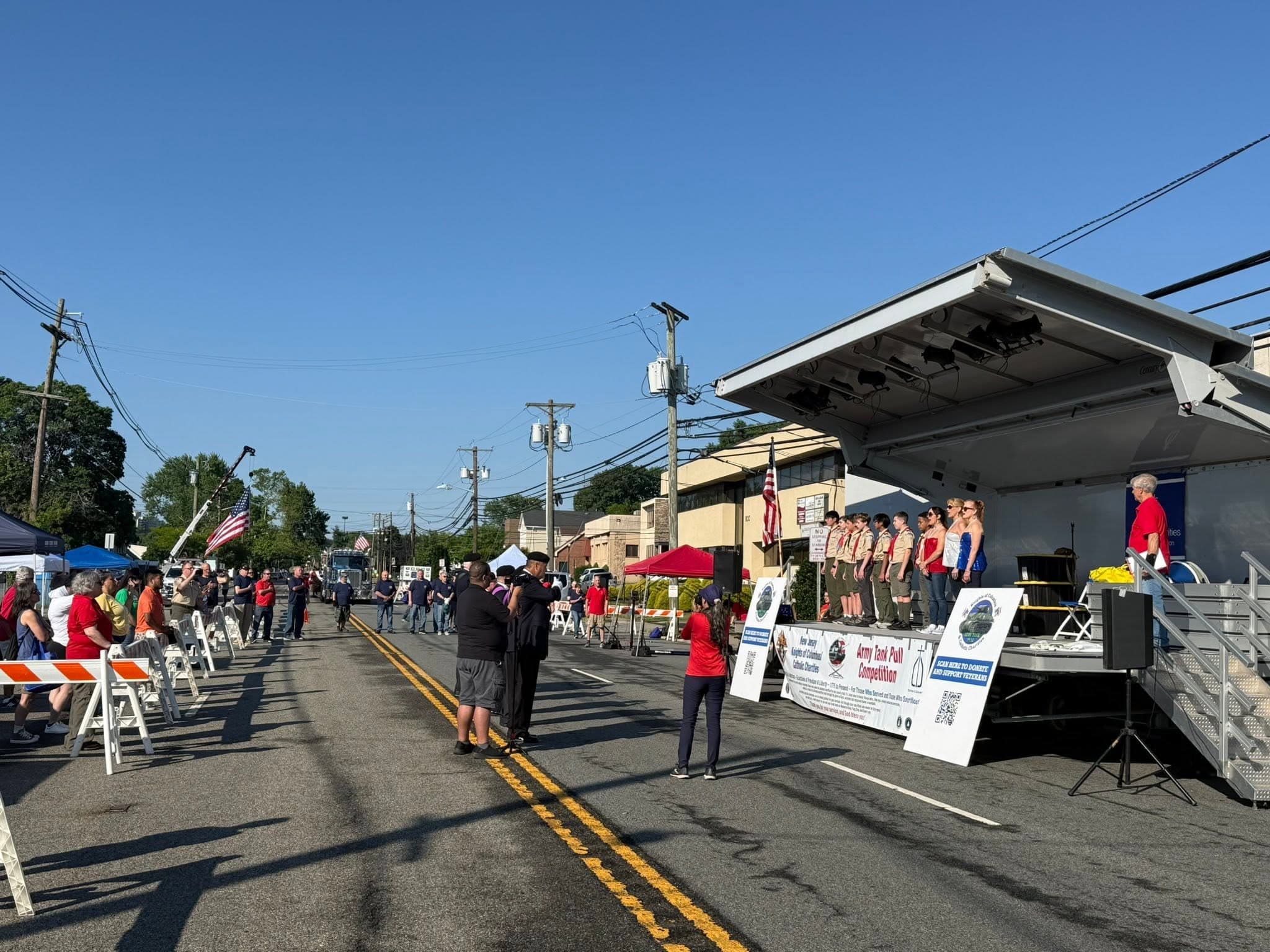 Supporters gathered at the Army Tank Pull